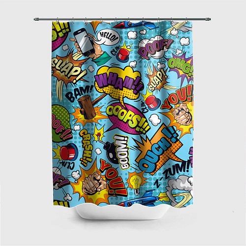 Шторка для ванной Pop art comics / 3D-принт – фото 1