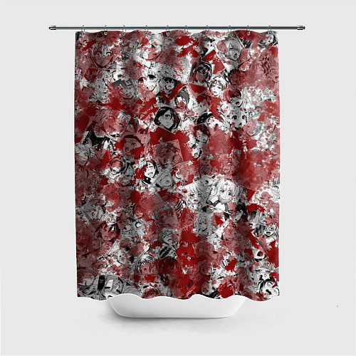 Шторка для ванной Кровавый ахегао / 3D-принт – фото 1