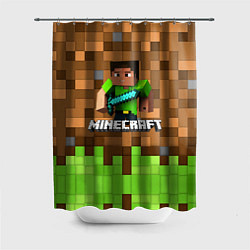 Шторка для ванной Minecraft logo heroes