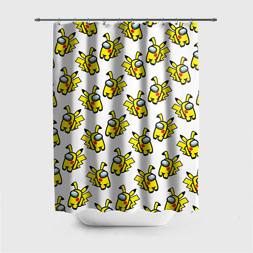 Шторка для ванной Among us Pikachu / 3D-принт – фото 1