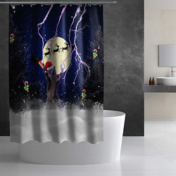 Шторка для душа Новогодний Кот, цвет: 3D-принт — фото 2