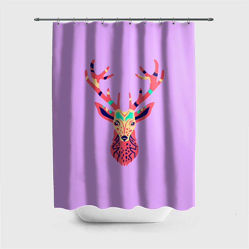 Шторка для ванной Олень, deer / 3D-принт – фото 1