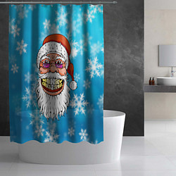 Шторка для душа Безумный Санта, цвет: 3D-принт — фото 2