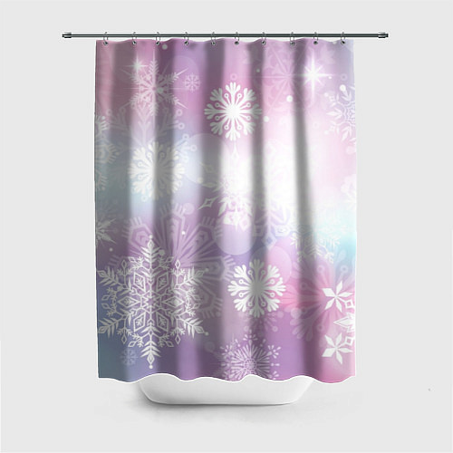 Шторка для ванной Снежинки / 3D-принт – фото 1