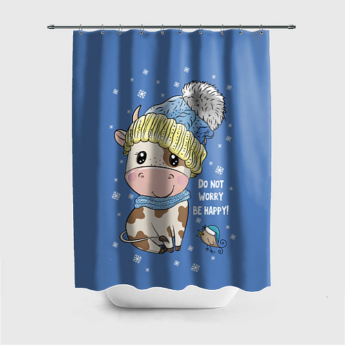 Шторка для ванной Do not worry be happy! / 3D-принт – фото 1