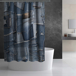 Шторка для душа Jeans life, цвет: 3D-принт — фото 2