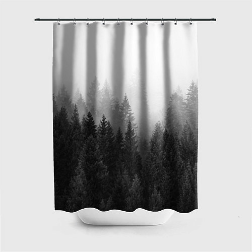 Шторка для ванной Туманный лес / 3D-принт – фото 1