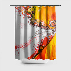 Шторка для ванной Рисунок желтой краской