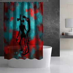 Шторка для душа Сиреноголовый и Лошадь монстры, цвет: 3D-принт — фото 2