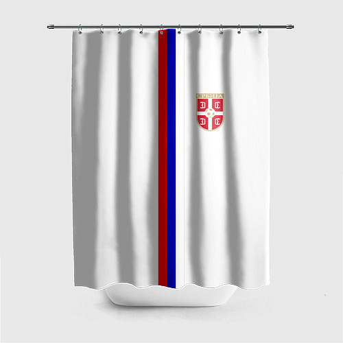 Шторка для ванной Сборная Сербии / 3D-принт – фото 1