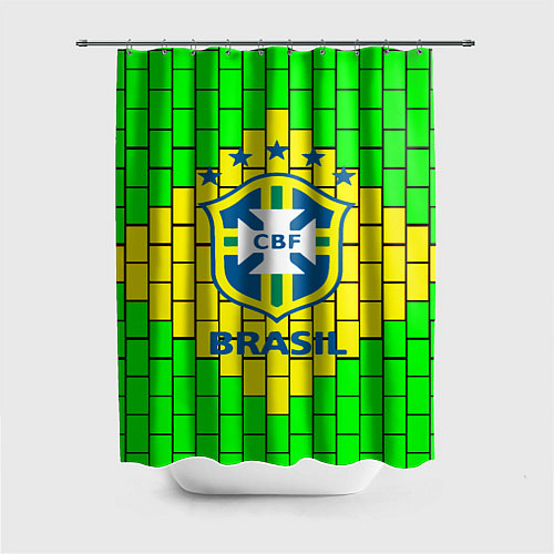 Шторка для ванной Сборная Бразилии / 3D-принт – фото 1