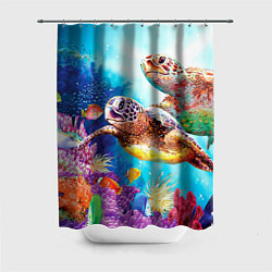 Шторка для душа Морские черепахи, цвет: 3D-принт
