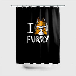 Шторка для ванной I love furry