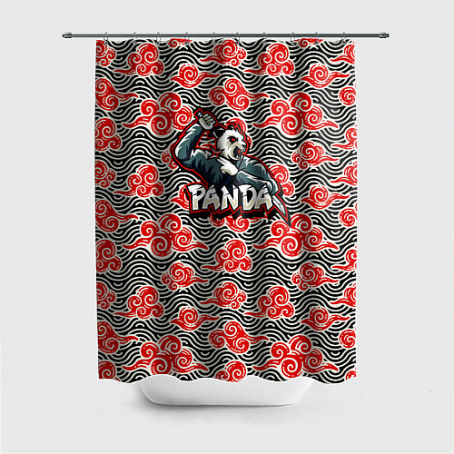 Шторка для ванной Панда-ниндзя / 3D-принт – фото 1