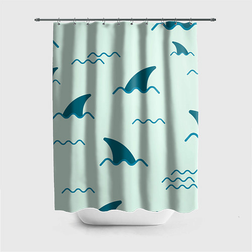 Шторка для ванной Плавники акул / 3D-принт – фото 1