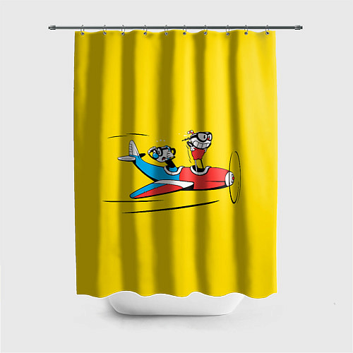 Шторка для ванной Летящие кружки / 3D-принт – фото 1