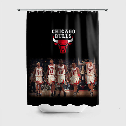 Шторка для ванной CHICAGO BULLS 3 / 3D-принт – фото 1