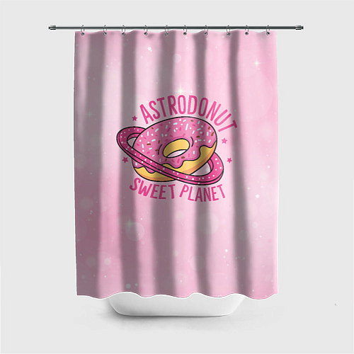 Шторка для ванной Планета Пончик / 3D-принт – фото 1