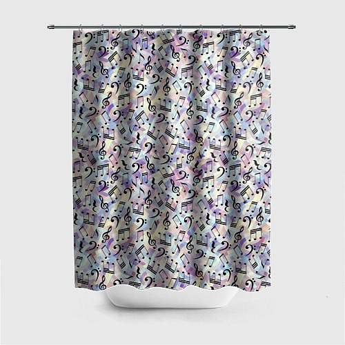 Шторка для ванной Музыкальные Ноты / 3D-принт – фото 1