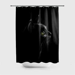 Шторка для душа Черный кот, цвет: 3D-принт