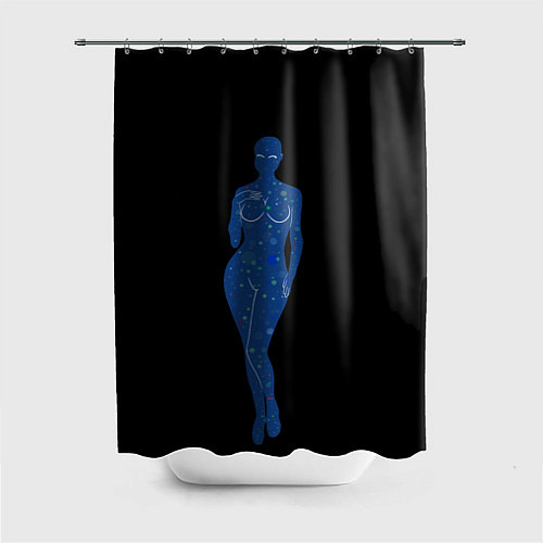 Шторка для ванной Девушка космос / 3D-принт – фото 1