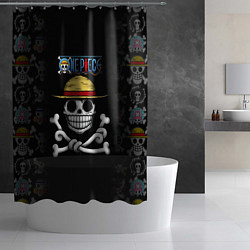 Шторка для душа Пираты Соломенной Шляпы One Piece, цвет: 3D-принт — фото 2
