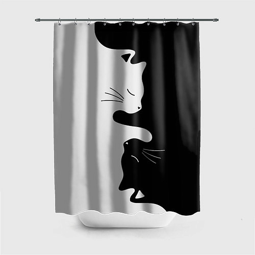 Шторка для ванной Коты инь янь / 3D-принт – фото 1