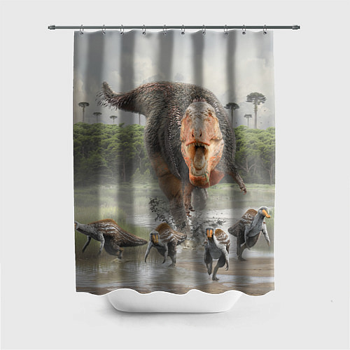 Шторка для ванной Т-Рекс Динозавр Dino Z / 3D-принт – фото 1