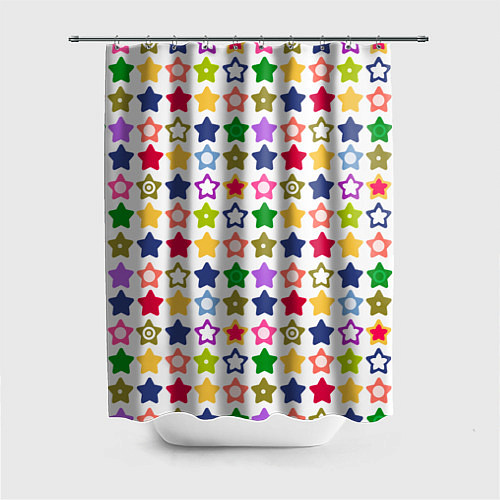Шторка для ванной Разноцветные звездочки / 3D-принт – фото 1