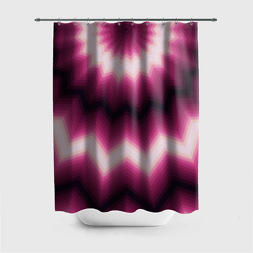 Шторка для ванной Черно-пурпурный калейдоскоп / 3D-принт – фото 1
