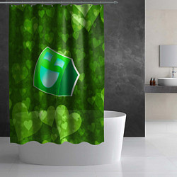Шторка для душа Geometry Dash: Green Love Z, цвет: 3D-принт — фото 2