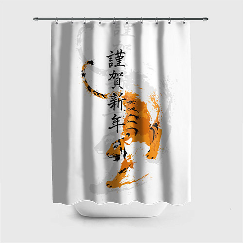 Шторка для ванной Китайский тигр / 3D-принт – фото 1