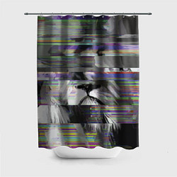 Шторка для душа Glitch lion 2020, цвет: 3D-принт