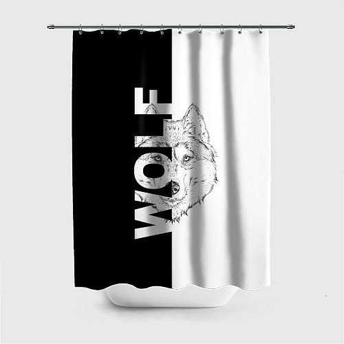 Шторка для ванной WOLF Волк / 3D-принт – фото 1