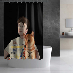 Шторка для душа Бульвар Депо с пёсиком, цвет: 3D-принт — фото 2