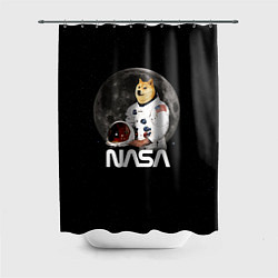 Шторка для душа Доги Космонавт Мем Наса Doge, цвет: 3D-принт