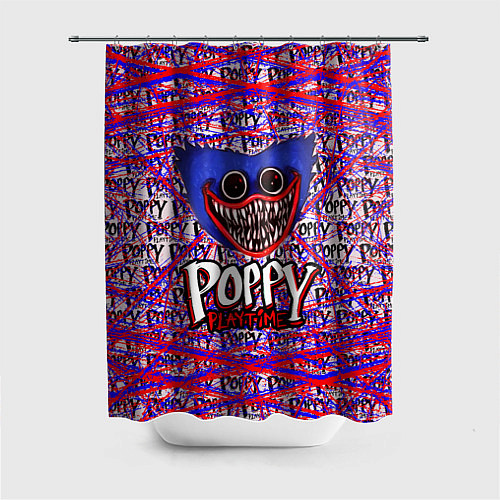 Шторка для ванной Huggy Wuggy: Poppy Pattern / 3D-принт – фото 1