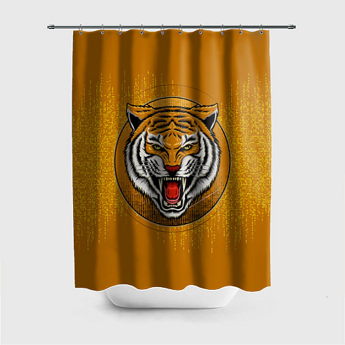 Шторка для ванной Голова свирепого тигра / 3D-принт – фото 1