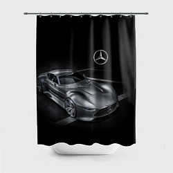 Шторка для душа Mercedes-Benz motorsport black, цвет: 3D-принт