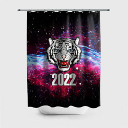 Шторка для ванной ЧЁРНЫЙ ТИГР НОВЫЙ ГОД 2022 GRAY TIGER NEW YEAR