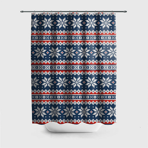 Шторка для ванной Knitted Christmas Pattern / 3D-принт – фото 1