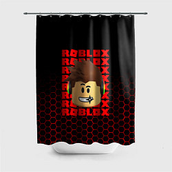Шторка для ванной ROBLOX LEGO FACE УЗОР СОТЫ