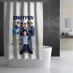 Шторка для душа ENHYPEN Хисын, Джейк, Джей, Сонхун, Сону, Чонвон,, цвет: 3D-принт — фото 2