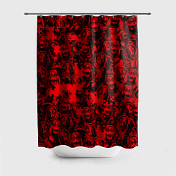 Шторка для душа LA CASA DE PAPEL RED CODE PATTERN, цвет: 3D-принт