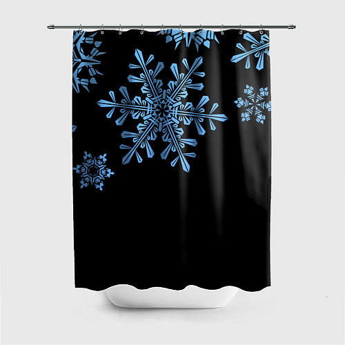 Шторка для ванной Минималистичные Снежинки / 3D-принт – фото 1
