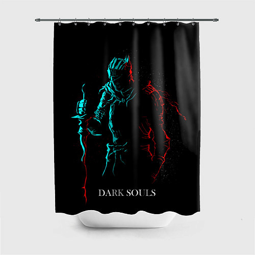 Шторка для ванной Dark Souls NEON Силуэт / 3D-принт – фото 1