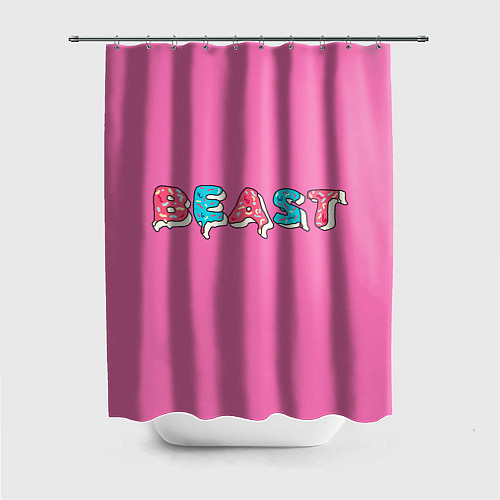 Шторка для ванной Mr Beast Donut Pink edition / 3D-принт – фото 1