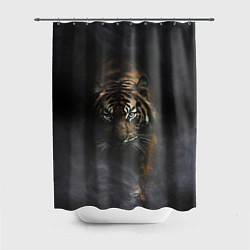 Шторка для душа Тигр в тумане, цвет: 3D-принт