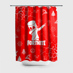 Шторка для ванной Fortnite - Marshmello новогодний