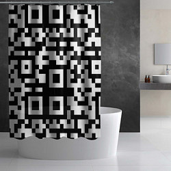 Шторка для душа Qr codeкуаркод, цвет: 3D-принт — фото 2